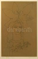 Reich Károly (1922-1988): Leány galambokkal. Szitanyomat, papír, jelzett. Apró felületi kopásokkal, ...