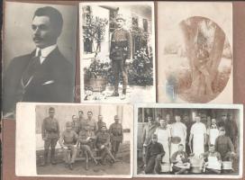 cca 1914 Katonai fotók albumlapra ragasztva, 4 db, 9×13 cm