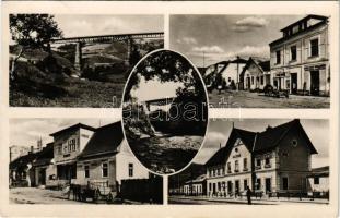 1944 Volóc, Volovec, Volovets; vasútállomás, vasúti híd, Hangya szövetkezet üzlete / railway station, railway bridge, cooperative shop (fl)