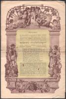 1912 A Budapesti Iparosképző Prot. Egylet meghívója szüreti mulatságra, Mohácsi Pállal a nevek között, Geiger Richárd szecessziós grafikája