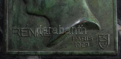 Liszkay Kováts Zoltán (1898-1967): Michel és Irénke portréja fali plakett pár. 1929, Párizs, patináz...