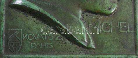 Liszkay Kováts Zoltán (1898-1967): Michel és Irénke portréja fali plakett pár. 1929, Párizs, patináz...