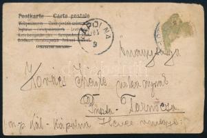 1905 Magyar katonai alakulat csoportképe, megírt fotólap, "Kápolna" bélyegzéssel, sarkán s...