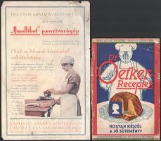 cca 1930 Dr. Oetker receptfüzet és "Quodlibet" passzírozógép reklámlap
