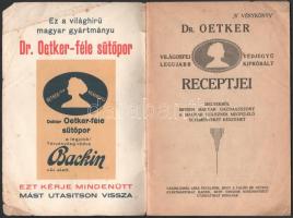 cca 1930 Dr. Oetker receptfüzet és "Quodlibet" passzírozógép reklámlap
