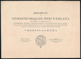 1923 Meghívó a Nemzeti Szalon őszi tárlatára, Lenhard Alice vernissageára