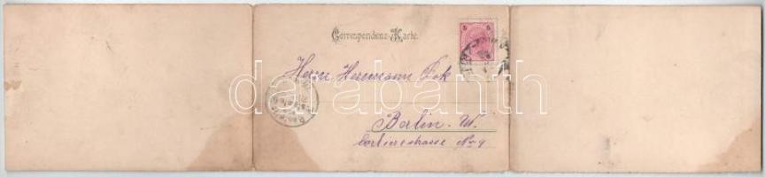 1899 Teplice, Teplitz-Schönau; E. Friedmann / general view. 3-tiled folding panoramacard (fl)