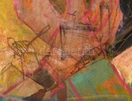 Kondor jelzéssel: Szerelmespár. Vegyes technika, farost, fakeretben, 47×40 cm