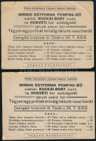 Buckai bor, Csengődi borpince III. Tímár utca 26. 2 db reklámlap