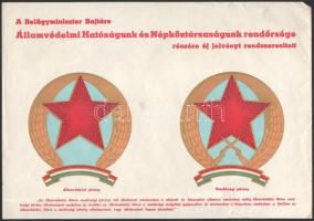 cca 1950 Az Államvédelmi Hatóság és a Népköztársaság Rendőrségének jelvényei, nyomtatvány