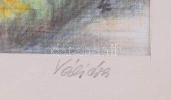 Váli Éva (XX. sz. második fele): Tavasz. Pasztell, vászon, jelzett. Üvegezett fakeretben. 23x29,5 cm