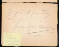 Aláírás-gyűjtemény, főként külföldi zenészek, énekesek, színészek, köztük Szigeti József (1892-1973)...