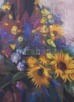 Gyenes Gitta jelzéssel: Csendélet. Pasztell, papír. Dekoratív, üvegezett, kissé sérült fakeretben. 5...