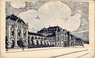 Arad, Gara / vasútállomáss. I. Ingusz / railway station (fa)