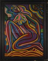 Kozma jelzéssel: Női akt. Olaj, karton. Fakeretben. 68x50 cm