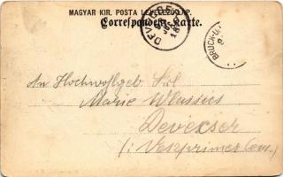 1898 Pionniere. Rau eines Holzprovisoriums. A. Huber / Soldiers, temporary bridge construction (EK)