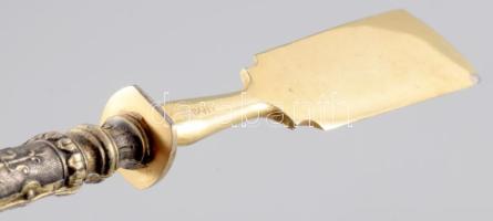 Ezüst (Ag) nyelű szervírozókés, jelzett, h: 19,5 cm, bruttó 41g