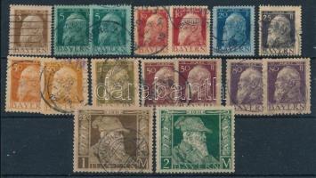 1911 Forgalmi sor 16 értéke (II. típus) másodpéldányokkal Mi 76-87