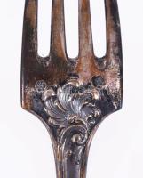 Ezüst (Ag) keresztelő készlet, jelzett, fa díszdobozban, nettó 143g + ezüst (Ag) nyelű kés