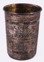 Ezüst (Ag) keresztelő készlet, jelzett, fa díszdobozban, nettó 143g + ezüst (Ag) nyelű kés