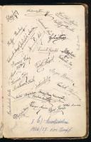 1925-1929 Bp., emlékkönyv bejegyzésekkel, sok igényes rajzzal, sérült kötésben