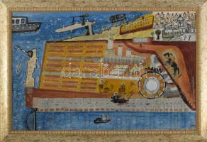 Olvashatatlan jelzéssel (vagy jelzés nélkül?): Efezus (Epheszosz). Olaj, farost. Dekoratív fakeretben. 39x60 cm