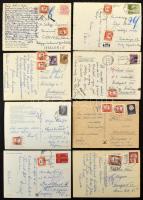 Kb. 269 db külföldi képeslap Magyarországra küldve változatos portózással, mind portó bélyeges darab