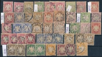 Német államok - Bayern 46 db oroszlán címeres bélyeg