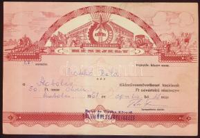 1961. Földművesszövetkezeti részjegy 50Ft-ról R!