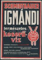 Schmidthauer Igmándi természetes keserűvíz kisplakát, 24×17 cm