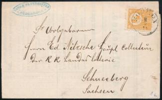 1871 Réznyomat 2kr nyomtatványon Szászországba / on printed matter to Saxony "SOPRON" - Schneeberg