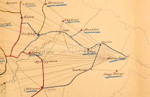 cca 1857-1872 Sóhivatalok térképe / Übesichts Karte des Versorgung der Salztransporte für das Königr...