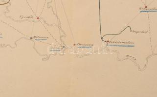 cca 1857-1872 Sóhivatalok térképe / Übesichts Karte des Versorgung der Salztransporte für das Königr...