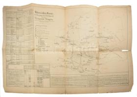 cca 1857-1872 Sóhivatalok térképe / Übesichts Karte des Versorgung der Salztransporte für das Königr...