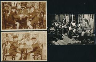 cca 1930-1960 6 db amatőr sakkozókat ábrázoló fotó, 6 db, 6x9 cm és 9x13 cm közötti méretben