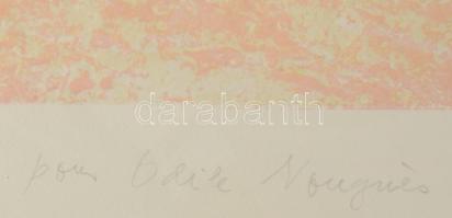 François Fiedler, Fiedler Ferenc (1921-2001): Rózsaszín-fehér kompozíció (cím nélkül). Vaskarc, papí...