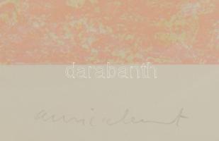 François Fiedler, Fiedler Ferenc (1921-2001): Rózsaszín-fehér kompozíció (cím nélkül). Vaskarc, papí...