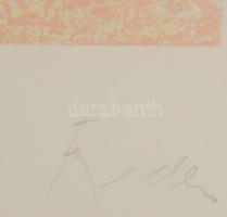 François Fiedler, Fiedler Ferenc (1921-2001): Rózsaszín-fehér kompozíció (cím nélkül). Vaskarc, papí...