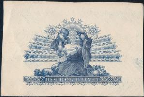 Horváth Endre (1896-1959): Boldog új évet. Rézmetszet, papír, jelzett a metszeten, 9x14 cm