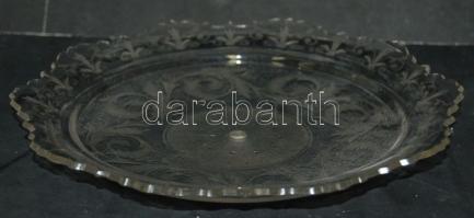 Dekoratív metszett üveg búra / Engraved glass lid d: 20cm