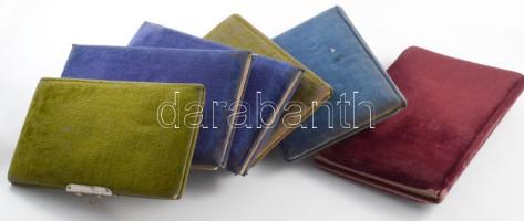 cca 1900-1940 6 db emlékkönyv bejegyzésekkel, rajzokkal, vegyes állapotban