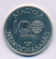 1985. 100Ft alpakka "Labdarúgó Világbajnokság 1986. - Mexikó térkép" kapszulában T:AU