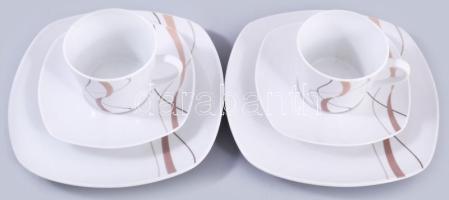 Ritzenhoff "Caria" kétszemélyes reggeliző szett, csésze alátéttel és desszertes tányér, je...