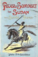 Slatin, Rudolf [Karl von]: Feuer und Schwert im Sudan. Meine Kämpfe mit den Derwischen, meine Gefangenschaft und Flucht 1879-1895. Von Rudolph Slatin Pascha. Mit einem Porträt, 19 Abbildungen von Talbot Kelly, einer Karte und einem Plan. [Lipcse] Leipzig, 1896. Verlag und Druck von F. A. Brockhaus. 1 t. (hártyapapírral védett címkép, heliogravűr) + X + [2] + 596 + [2] p. + 19 t. + 2 térkép (színes, kihajtható). Első német kiadás. Rudolf Karl von Slatin (1857-1932) osztrák kalandor, katonatiszt, darfúri pasa beszámolója dél-szudáni kalandjairól. A török birodalomtól gyakorlatilag elszakadtan működő Egyiptom a Szuezi-csatorna építése során előbb államcsőd közeli helyzetbe, majd nyugati tőkeinjekciók révén egyre inkább angol befolyás alá került. Egyenlítőhöz közeli, szudáni területeire az 1870-es évektől egyre gyakrabban állítottak európai származású kormányzókat. Ezek egyike volt a Szudánban már korábban is megforduló osztrák katonatiszt és kalandor, Rudolf Slatin, avagy helyi elnevezése szerint Slatin pasa. 1879-es kinevezésétől kezdve a törzsi lázongások berekesztésével, illetve a polgárháborús körülmények között felújuló kelet-afrikai rabszolgakereskedelem felszámolásával bízták meg, ám rövidesen katonai konfliktusba került a helyi vallási vezetőkkel, mely küzdelemben (a kötetben hosszan ecsetelt katonai hőstettei ellenére) foglyul ejtették. Évtizedes fogságából végül kalandosan szökött meg. Kalandos részletekben, közép-afrikai néprajzi és törzsi részletekben, valamint politikai fordulatokban gazdag beszámolója 1896-ban egyszerre jelent meg angolul és németül. Példányunk az első kiadás második lenyomatából származik. Az osztrák kalandor beszámolója valóságos könyvszenzációnak számított a korban, számos nyelvre lefordították. Magyar nyelvű változata szintén 1896-ban jelent meg, "Tűzzel-vassal a Szudánban: küzdelmeim a dervisekkel, fogságom és szökésem" címmel. Színes, illusztrált, enyhén kopott kiadói egészvászon kötésben. Jó példány.