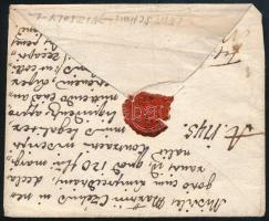 1745 Bélyeg előtti levél szép viaszpecséttel, Lőcséről Vizsolyba / Cover with wax seal from Levoca