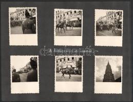 1940 Kolozsvár, erdélyi bevonulás, összesen 21 db fotó, rajtuk Horthy Miklós kormányzó attasékkal, g...