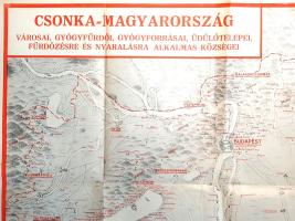 [Térkép] Csonka-Magyarország városai, gyógyfürdői, gyógyforrásai, üdülőtelepei, fürdőzésre és nyaral...
