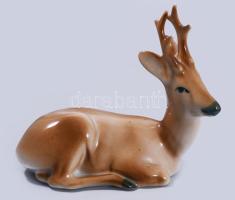 Zsolnay szarvas. Jelzett, hibátlan, 12x11 cm