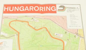 [Térkép] A Hungaroring Forma-1-es versenypálya színes térképe [az 1989. évi átépítés előtt]. Tervezt...