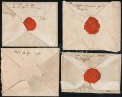 1798-1800 4 db bélyeg előtti levél Nagyszombatról Érsekújvárra / 4 covers from Nagyszombat to Érsekú...